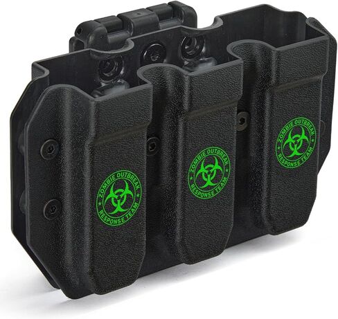 حافظة مجلة OWB لأكواب مزدوجة المكدس مقاس 9 مم .40 S&W، وحقيبة ماج تكتيكية ثلاثية - مشبك قابل للتعديل للحزام فقط (يناسب أحزمة تصل إلى 2.25 بوصة) وملاءمة عالمية للاحتفاظ in Saudi Arabia