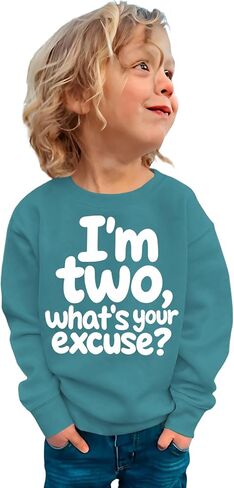 I'm Two Boy Birthday Sweatshirt 2nd Birthday Boy Outfits 2 Year Old Toddler Boy Second Bday Party Long Sleeve Shirt in Saudi Arabia