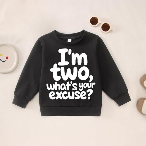 I'm Two Boy Birthday Sweatshirt 2nd Birthday Boy Outfits 2 Year Old Toddler Boy Second Bday Party Long Sleeve Shirt in Saudi Arabia