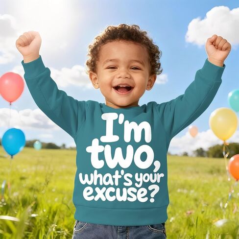 I'm Two Boy Birthday Sweatshirt 2nd Birthday Boy Outfits 2 Year Old Toddler Boy Second Bday Party Long Sleeve Shirt in Saudi Arabia