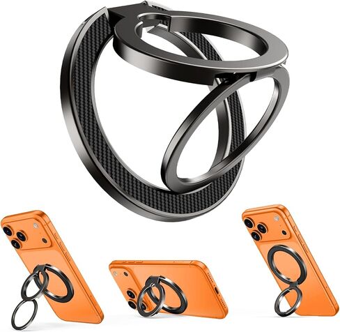 UBeesize Magnetic Phone Ring Holder for MagSafe, Double-Sided Magnet Cell Phone Grip, Portable Finger Kickstand Compatible with iPhone 17 16 15 14 13 12 Series and Android Phones in Saudi Arabia
