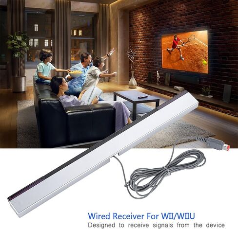 Infrared IR Signal Sensor Bar, Wired Receiver for WIIU, with Stand for Easy Mounting Above Below TV Monitor in Saudi Arabia