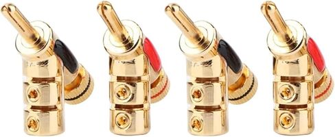 8Pcs/4Pairs Banana Copper for 4mm Head Self-Locking Speaker Connector Audio Amplifier Y-Shaped Gun Type Adapter Gold(8PCS (4Pairs)) in Saudi Arabia