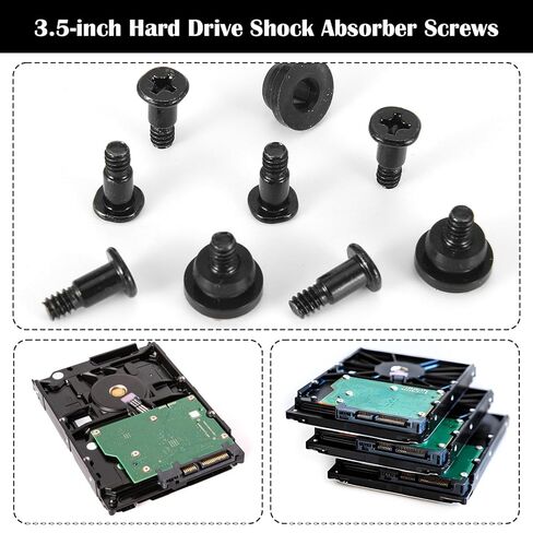 Hard Drive Screws, 12 Pcs Hard Disk Drive Mounting Screws with Shock Absorption Rubber Washer Accessories Kit for 3.5 Inch SSD HDD, Computer PC Laptop in Saudi Arabia