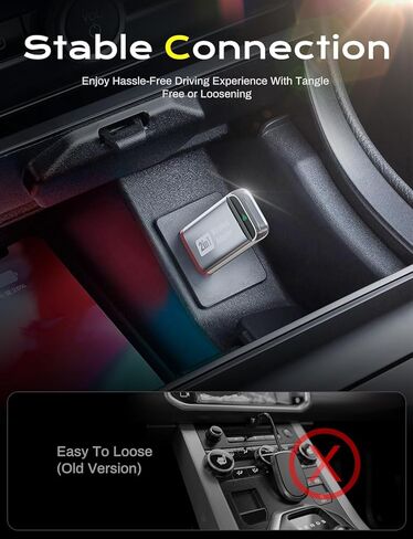 محول CarPlay لاسلكي 2 في 1 2026 يدعم Apple CarPlay وAndroid Auto، اتصال تلقائي سريع، بدون زمن الوصول، دونجل بلوتوث صغير تحويل سلكي إلى لاسلكي متوافق مع iPhone وAndroid Silver U3 in Kuwait