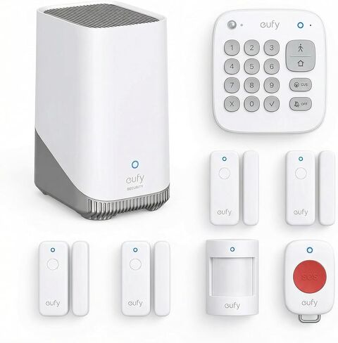 مجموعة نظام إنذار eufy مكونة من 8 قطع مع Homebase 3، نظام أمان لاسلكي للمنزل أو العمل، قابل للتوسيع، سهل الإعداد، التحكم في التطبيق، بدون رسوم شهرية in Saudi Arabia