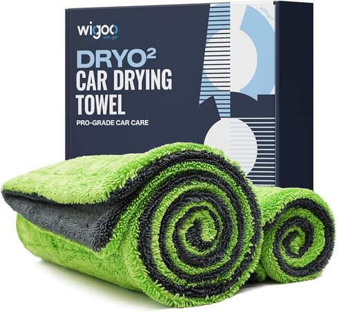 Wigoo Microfiber Car Drying Towels 36" x 24" [1300GSM Ultra-Absorbent, No Streaks & Scratches] Dual-Sided Edgeless Cleaning Towel with Twisted Loop, for Auto Detailing, Car, SUV, Truck (3-Size Set) in Kuwait