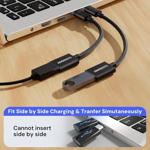 USB C to USB Adapter 2-Pack, USB C Male to USB Female OTG Cable, Nylon Braided, Aluminum Shells, Compatiable for iPhone 17, 16, 15 Series, MacBook Pro/Air, Galaxy S25/S24/S23 and More in Saudi Arabia