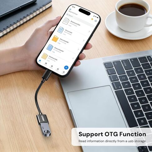 USB C to USB Adapter 2-Pack, USB C Male to USB Female OTG Cable, Nylon Braided, Aluminum Shells, Compatiable for iPhone 17, 16, 15 Series, MacBook Pro/Air, Galaxy S25/S24/S23 and More in Saudi Arabia