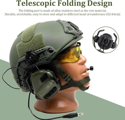 سماعة رأس تكتيكية، غطاء أذن تكتيكي للرماية، غطاء أذن عسكري Airsoft Cs القتالي، سماعة رأس للصيد للجيش، سماعة رأس للصيد مع ميكروفون سماعات مقاومة للماء in Saudi Arabia