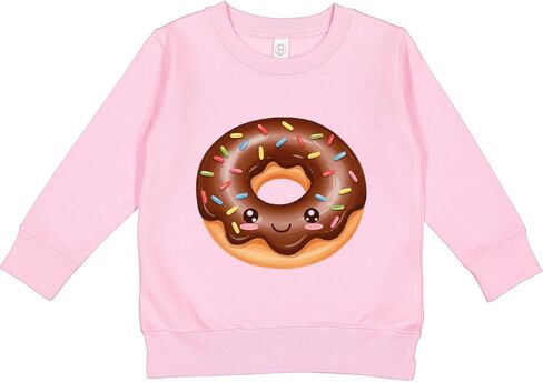 inktastic Kawaii Happy Donut Chocolate Toddler Sweatshirt in Saudi Arabia