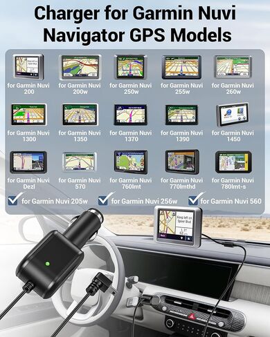 كابل شاحن سيارة لـ Garmin Nuvi GPS 200 200w 205w 250 255w 260w 256w كابل الطاقة للغارمين 1300 1350 1370 1390 1450 Dezl 560 570 760lmt 770lmthd 780lmt-s Navigator GPS Mini USB سلك الطاقة in Kuwait
