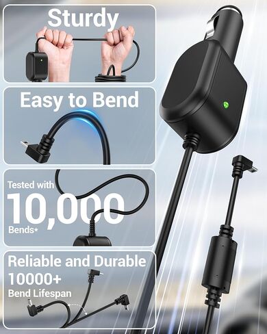 كابل شاحن سيارة لـ Garmin Nuvi GPS 200 200w 205w 250 255w 260w 256w كابل الطاقة للغارمين 1300 1350 1370 1390 1450 Dezl 560 570 760lmt 770lmthd 780lmt-s Navigator GPS Mini USB سلك الطاقة in Kuwait