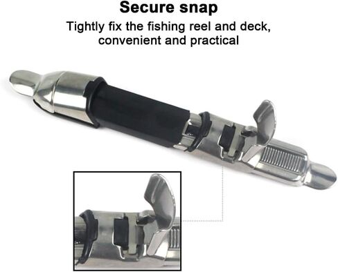 ‌5PCS Stainless Steel Fishing Reel Seat with Soft Rubber Pad Adjustable Wheel Seat for Fishing Rods Replacement Parts in Kuwait