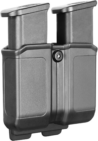Universal Double Magazine Pouch for 9mm/.40 Double Stack Mags, Pistol Mag Pouch for Glock, Sig, S&W, Beretta, Taurus, H&K, Springfield & Ruger, Adjustable Cant, Belt Clip or MOLLE Attachment only in Saudi Arabia