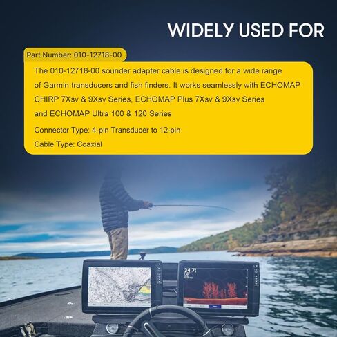 محول Sunluway 010-12718-00، محول 4-Pin إلى كابل محول Sounder 12-Pin متوافق مع Garmin ECHOMAP Chrip، ECHOMAP Plus، ECHOMAP Ultra، محول سلسلة Striker وFish Finder in Saudi Arabia
