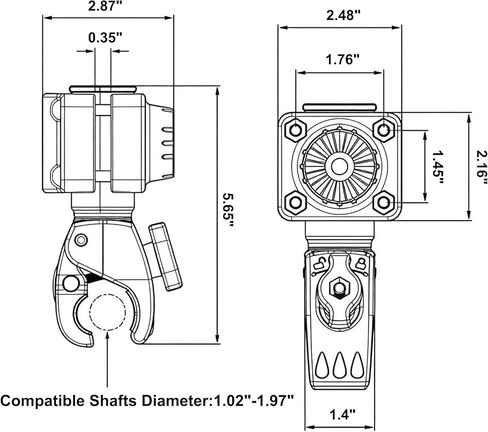 0 Degree Pole Mount, Quick Operation Compatible with Garmin LiveScope Plus LVS34, Zero Degree Transducer Accessories with Clamp for Pole & Trolling Motor, Replaces 010-13228-03 in Saudi Arabia