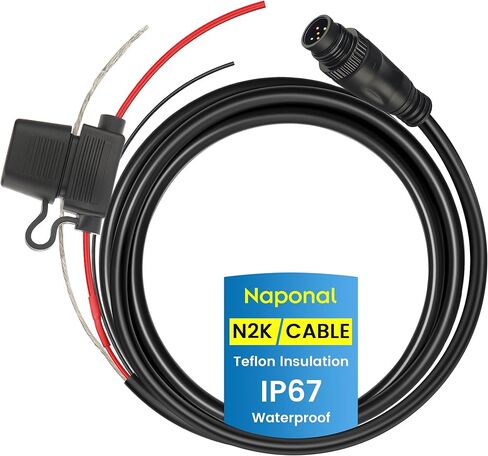 NMEA 2000 Power Cable with Fuse, 3.3 Ft Marine-Grade N2K Backbone Power Cord, Standard 5 Pin Micro C Male Connector – Fits Lowrance, Simrad, B&G (Navico), Garmin Networks in Saudi Arabia
