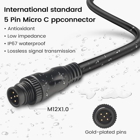 NMEA 2000 Power Cable with Fuse, 3.3 Ft Marine-Grade N2K Backbone Power Cord, Standard 5 Pin Micro C Male Connector – Fits Lowrance, Simrad, B&G (Navico), Garmin Networks in Saudi Arabia