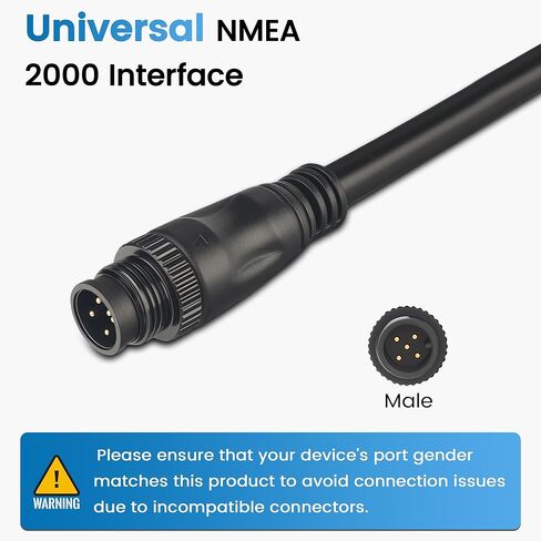 NMEA 2000 Power Cable with Fuse, 3.3 Ft Marine-Grade N2K Backbone Power Cord, Standard 5 Pin Micro C Male Connector – Fits Lowrance, Simrad, B&G (Navico), Garmin Networks in Saudi Arabia