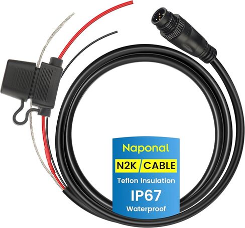 NMEA 2000 Power Cable with Fuse, 3.3 Ft Marine-Grade N2K Backbone Power Cord, Standard 5 Pin Micro C Male Connector – Fits Lowrance, Simrad, B&G (Navico), Garmin Networks in Saudi Arabia