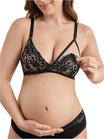 MakeMeChic Women's Nursing Bras Lace Sheer Wireless Unlined Maternity Lingerie Bralette for Breastfeeding in Kuwait