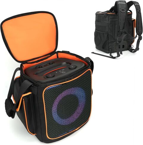 حقيبة حمل للسفر حقيبة ظهر محمولة بغطاء متين وحزام كتف لـ JBL PartyBox Encore Essential 2 مكبر صوت محمول للحفلات، جيوب إضافية للميكروفون والشاحن والملحقات in Saudi Arabia