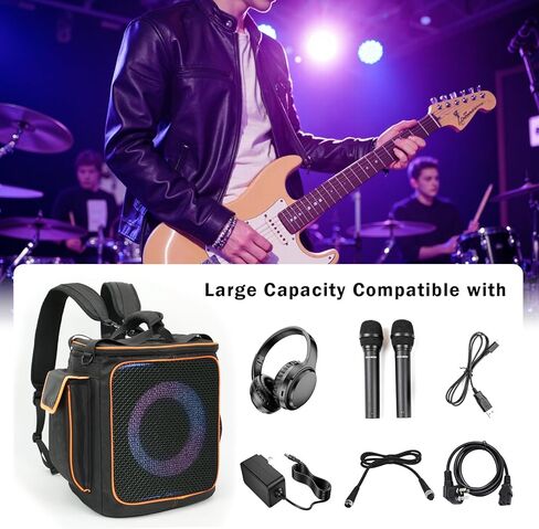 حقيبة حمل للسفر حقيبة ظهر محمولة بغطاء متين وحزام كتف لـ JBL PartyBox Encore Essential 2 مكبر صوت محمول للحفلات، جيوب إضافية للميكروفون والشاحن والملحقات in Saudi Arabia