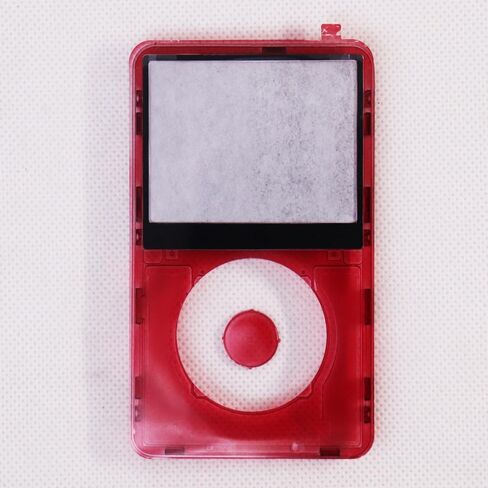 غطاء حماية أمامي شفاف للفيديو باللون الأحمر مع مفتاح زر مركزي لأجهزة iPod Video 5th/5.5th 30GB 60GB 80GB Gen بدون عجلة النقر in Saudi Arabia