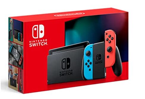 Nintendo Switch Console Neon Blue and Neon Red Joy‑Con, 6.2" Touchscreen LCD Display, Bluetooth 4.1, 802.11AC WiFi (Renewed) in Saudi Arabia