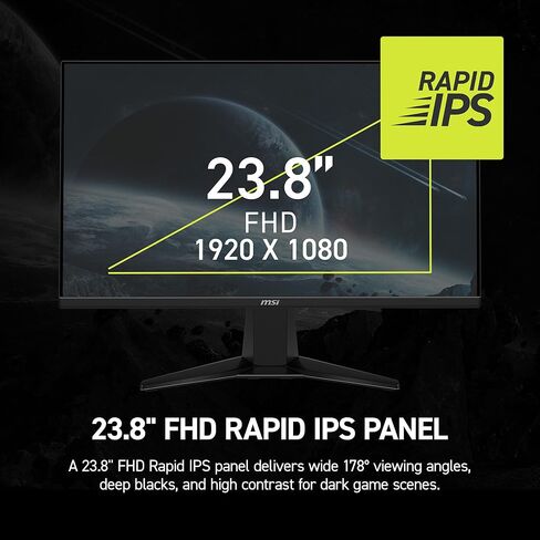 شاشة ألعاب msi MAG 245F X24 مقاس 24 بوصة بدقة 1920 × 1080 (FHD)، 240 هرتز، FreeSync Premium، جاهزة لـ HDR، HDMI، منفذ VGA، قابل للتركيب على VESA، قابلة للإمالة، إطار نحيف من 4 جوانب، 0.5 مللي ثانية، أسود in Saudi Arabia