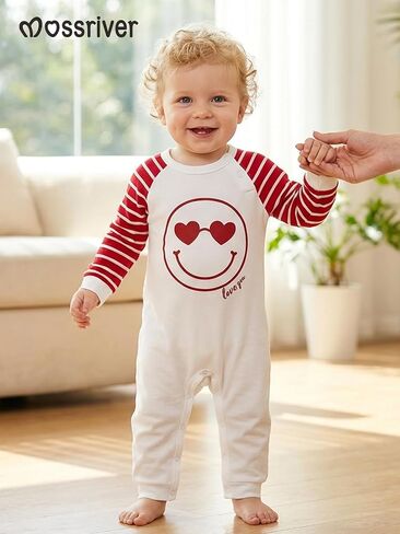 MOSSRIVER Family Pjs مطابقة مجموعات قصيرة الأكمام الجرافيك القمم عطلة قمصان لطيف منامة فستان أطفال مع سروال داخلي عطلة ملابس الصيف in Kuwait
