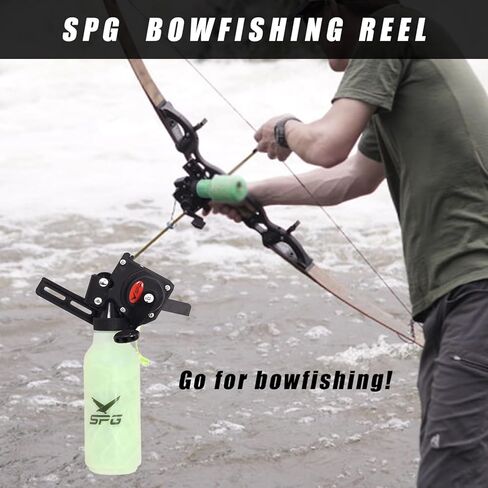 SPG Bowfishing بكرة الرماية زجاجة القوس الصيد بكرات مجموعات مع 40M الصيد حبل القوس شنت مرفق لليد اليمنى مجمع القوس قوس منحني الملحقات in Saudi Arabia