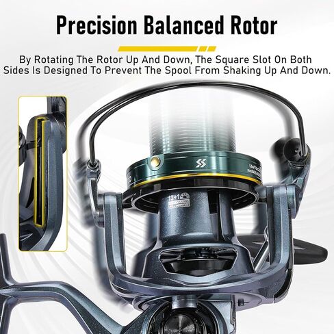 Sougayilang Surf Spinning Reel - Ultra Smooth Drag System for Big Game Saltwater Surf Fishing, Ideal High-Capacity for Freshwater Inshore and Offshore Fishing in Saudi Arabia