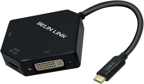 USB C to DVI/VGA/HDMI Adapter Thunderbolt 3 with Gold-Plated Connector 3 in 1 Type C Multiport Adapter for HDMI DVI VGA Compatible for MacBook Pro/Dell XPS 13/Chromebook Pixel/Yoga 910/Miix 510 in Saudi Arabia