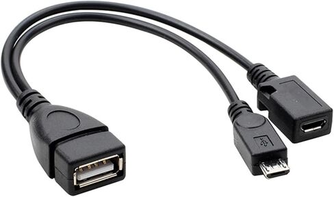 1pc 2 in 1 m;ic/ro USB Host Power Y Splitter 20m .0 Port Terminal Adapter OTG Cable for Fire Tv 3 Or 2nd Gen Stick in Saudi Arabia