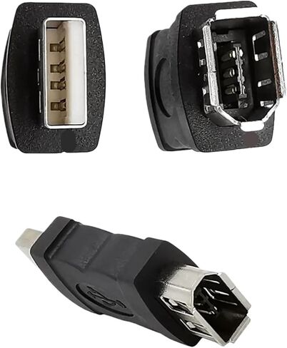1pcs Firewire IEEE 1394 6Pin Female 9pin to 6pin USB 2.0 Male Adapter Camera Mobile Phones MP3 Player Scanner Converter Adaptor(USB-6Pin Female) in Saudi Arabia
