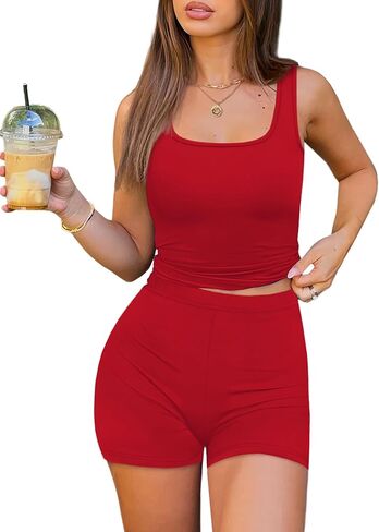 NIASHOT Two Piece Casual Workout Sets for Women Athletic 2 Piece Summer Outfits Lounge Matching Sets Clothing in Kuwait