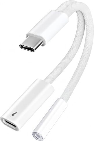2 حزمة USB C Splitter 1 في 2 Out، شاحن UsbC مزدوج ومحول سماعة رأس، USBC Splitter PD 60W شحن سريع، محول صوت من النوع C كابل دونجل USB-C لأجهزة Apple iPhone 15 16 17/iPad Pro/Galaxy/Pixel in Kuwait