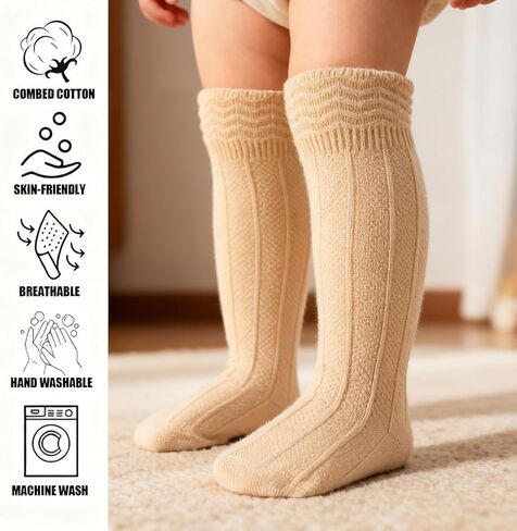 Toddler Girls Knee High Socks Soft Cotton Ruffle Long Tube Socks For Preemie Infant Newborn Toddler in Saudi Arabia