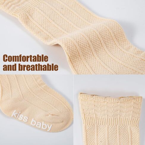 Toddler Girls Knee High Socks Soft Cotton Ruffle Long Tube Socks For Preemie Infant Newborn Toddler in Saudi Arabia