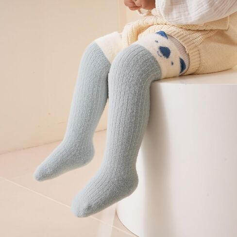 Baby Toddler Knee High Socks Girl Boy Warm Thick Tube Stockings Newborn Infant Floor Crawling Long Socks 6 Pairs in Saudi Arabia