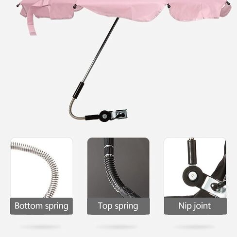 Chair Umbrella with Clamp, Flexible Outdoor Sun Protection Umbrella Portable Umbrella for Chair Beach Chairs Strollers Wheelchairs Patio Chairs Golf Carts 31.5 Inch in Saudi Arabia