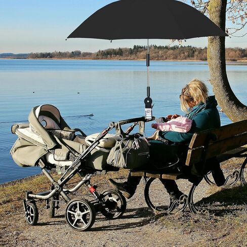 Chair Umbrella with Clamp, Flexible Outdoor Sun Protection Umbrella Portable Umbrella for Chair Beach Chairs Strollers Wheelchairs Patio Chairs Golf Carts 31.5 Inch in Saudi Arabia