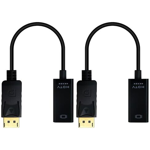 2 × محول DisplayPort أسود إلى HDMI 4K منفذ DisplayPort أحادي الاتجاه، موصل DisplayPort مطلي بالذهب يوصل جهاز كمبيوتر أو كمبيوتر محمول أو أجهزة مزودة بمنفذ DisplayPort إلى شاشة أو تلفزيون مع منفذ HDMI بواسطة YTXXDEUS in Kuwait
