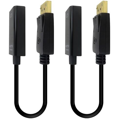 2 × محول DisplayPort أسود إلى HDMI 4K منفذ DisplayPort أحادي الاتجاه، موصل DisplayPort مطلي بالذهب يوصل جهاز كمبيوتر أو كمبيوتر محمول أو أجهزة مزودة بمنفذ DisplayPort إلى شاشة أو تلفزيون مع منفذ HDMI بواسطة YTXXDEUS in Kuwait