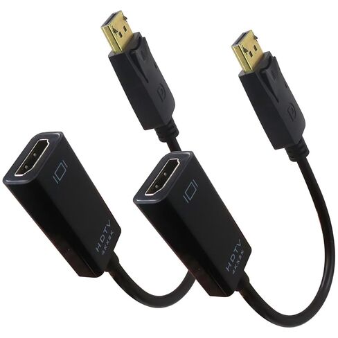 2 × محول DisplayPort أسود إلى HDMI 4K منفذ DisplayPort أحادي الاتجاه، موصل DisplayPort مطلي بالذهب يوصل جهاز كمبيوتر أو كمبيوتر محمول أو أجهزة مزودة بمنفذ DisplayPort إلى شاشة أو تلفزيون مع منفذ HDMI بواسطة YTXXDEUS in Kuwait
