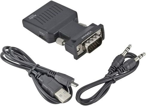 VGA to HDMI Adapter with Audio Male VGA to Female HDMI Converter Laptop to TV 720P/1080i/1080P Resolution Support Accessory in Saudi Arabia