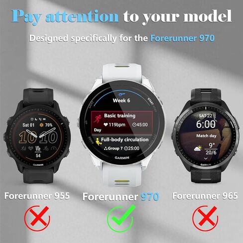 Liuyuxi [حافظة ساعة 2+4 قطع لـ Garmin Forerunner 970 مع واقي شاشة مدمج، تغطية كاملة 360 درجة مع مقابس مقاومة للغبار، غطاء واقٍ مقاوم للتصادم والخدش. in Kuwait