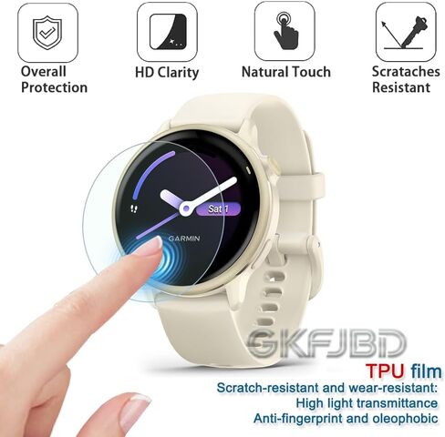 متوافق مع مجموعة واقي الشاشة والحافظة Garmin Vivoactive 6، طبقة واقية ناعمة من مادة TPU عالية الدقة، 【ليست زجاجية】 وحافظات غطاء سيليكون مقاومة للصدمات باللون الأسود (عبوة من 4+1) in Kuwait